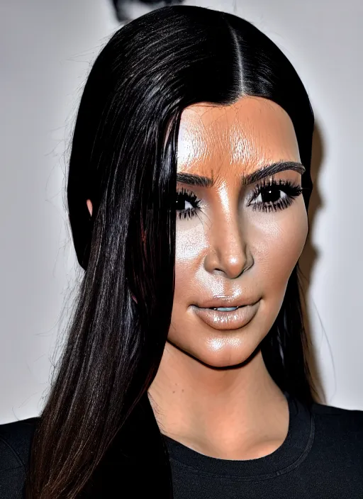 Image similar to photo still full pov of a kim kardashian with a alien facehugger over her face, cinematic full shot.