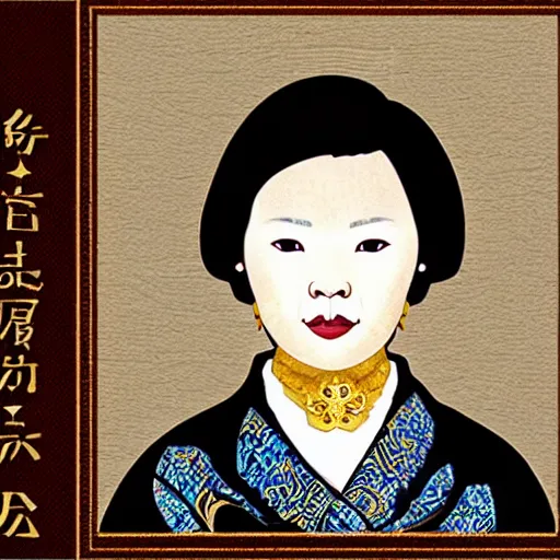 Image similar to portrait in jiufen gold museum taiwan digital art