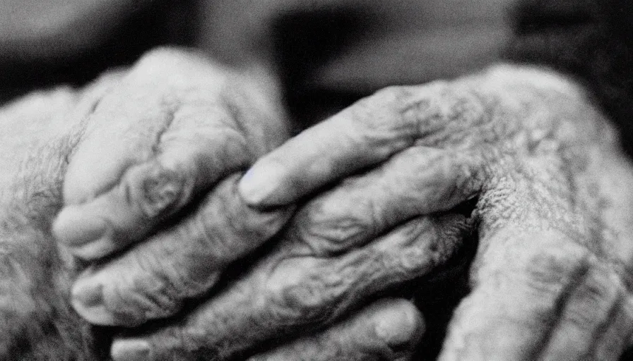 Prompt: 7 0 s movie still of a old man with trypophobia hand, cinestill 8 0 0 t 3 5 mm eastmancolor, heavy grain, high quality, high detail