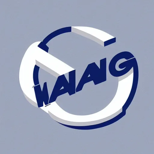 Image similar to minimalist trendy imagotype logotype design for plastic bag factory called wang that represents technology and creativity, 3 d vector, interlocking letters, fresh cool colors, trending on behance