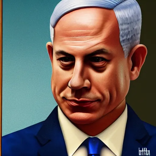 Prompt: Benjamin netanyahu as steve zissou, wes anderson, photorealistic, 8k, HD, oil painting