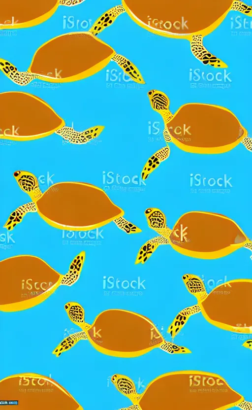 Prompt: sea turtles swimming in the ocean, vector art, illustration