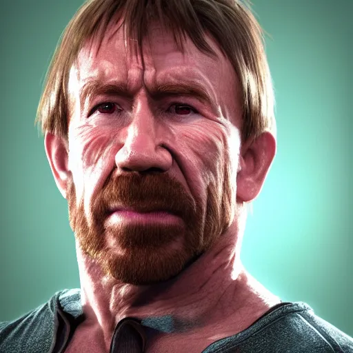 Image similar to octane render portrait from chuck Norris