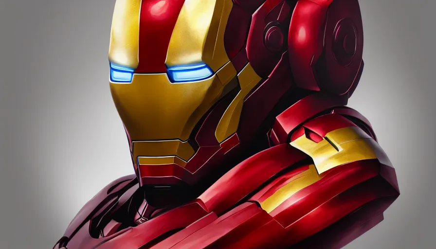 Prompt: Hand-painted bust of Iron Man, hyperdetailed, artstation, cgsociety, 8k