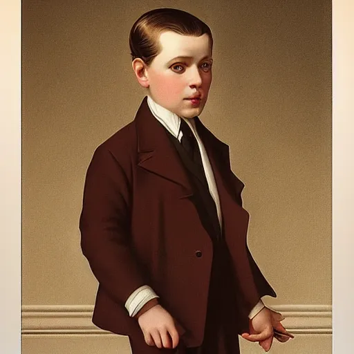 Prompt: young pale Donal Glison, dressed in formal suit, cinematic lighting, highly detailed, digital art, Renaissance painting, framed, by Leyendecker, by Rutkowsky,