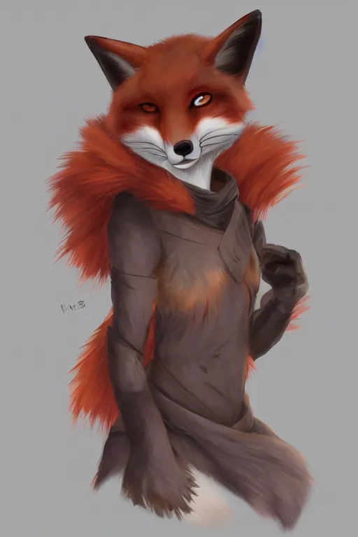 Image similar to a fox fursona, trending on artstation, by kawacy, furry art, digital art