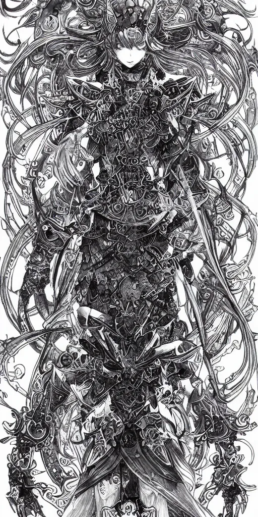 Image similar to a mage from final fantasy 14 drawn by Yoshitaka Amano, intricate, amazing line work, cosmic, psychedelic, cheerful, colorful