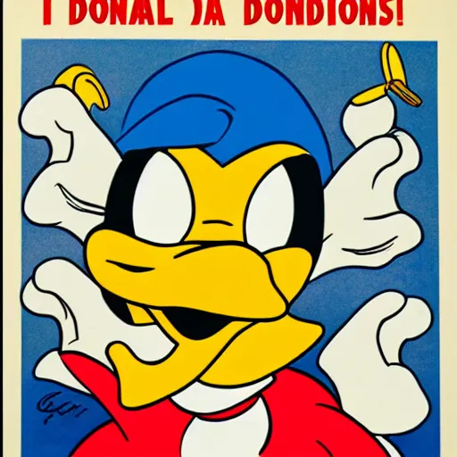 Image similar to donald duck high on bad medication by carl barks