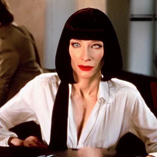 Image similar to Cate Blanchett as Vincent in Pulp Fiction