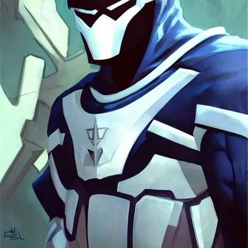 Image similar to greg manchess portrait painting of armored moon knight mixed with ultraman and nightwing as overwatch character, medium shot, asymmetrical, profile picture, organic painting, sunny day, matte painting, bold shapes, hard edges, street art, trending on artstation, by huang guangjian and gil elvgren and sachin teng