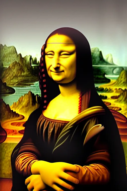 Image similar to Homer Simpson as Mona Lisa,