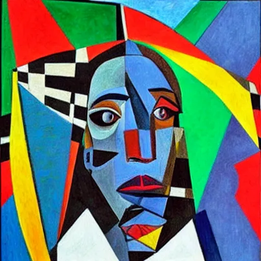 Prompt: cubist portrait of snoop dogg by picasso