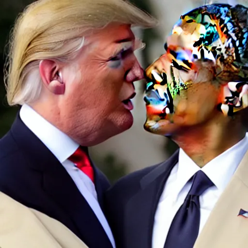 Image similar to Donald Trump and Obama get married