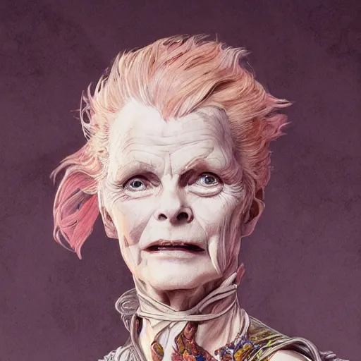 Prompt: amazing lifelike award winning pencil illustration of vivienne westwood in final fantasy 1 5 fantasy costume trending on art station artgerm greg rutkowski alphonse mucha cinematic