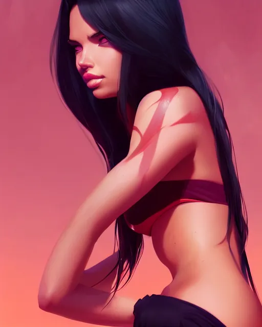 Image similar to portrait of a beautiful adriana lima, art by lois van baarle and ross tran and sam yang and ilya kuvshinov and guweiz, digital art, high detail, sharp focus, unreal engine 5, trending on artstation, deviantart, pinterest, victorias secret, 4 k uhd image