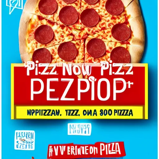 Image similar to promotional photo for a new pizza, pepperoni with paprika, 80s style,