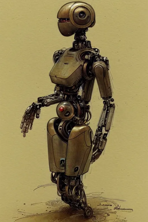 Prompt: humanoid robot from ex machina, by jean - baptiste monge