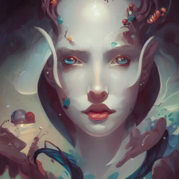 Image similar to a highly detailed portrait in the style of peter mohrbacher and in the style of james jean.