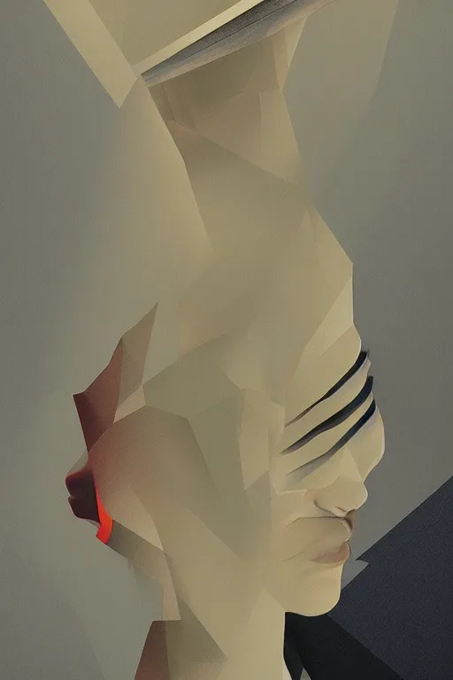 Image similar to woman wearing oculus and digital glitch head edward hopper and james gilleard, zdzislaw beksisnski, higly detailed