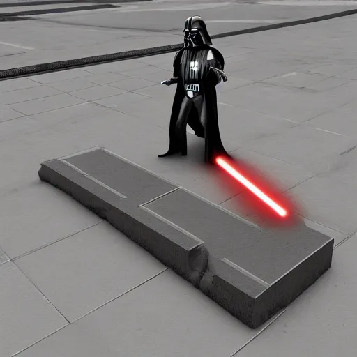 Prompt: Darth Vader slips on a banana peel, unreal engine, artstation