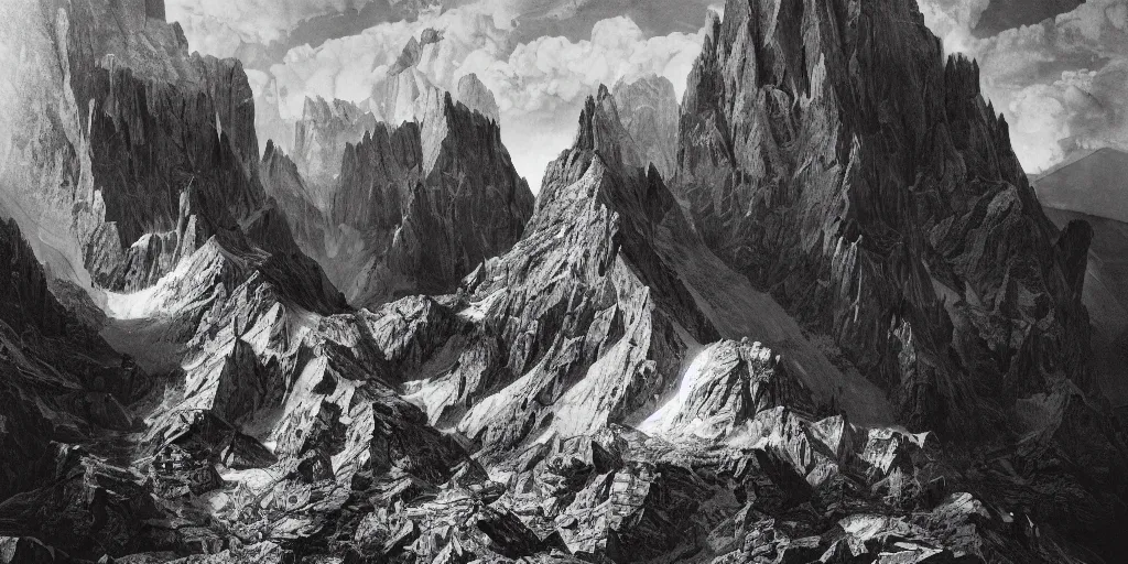 Prompt: photography of a mountain getting destroyed by roots, dolomites, alpine, detailed intricate insanely detailed octane render, 8k artistic 1920s photography, photorealistic, chiaroscuro, by David Cronenberg, Raphael, Caravaggio