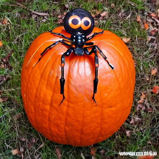 Prompt: spider that transforms into pumpkin packaging