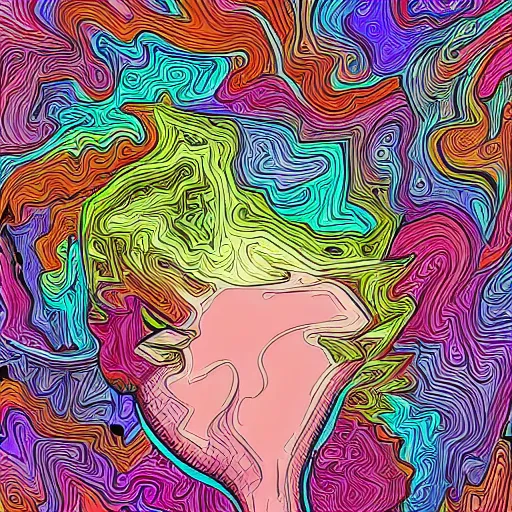 Image similar to mind filled with chaotic thoughts, digital art