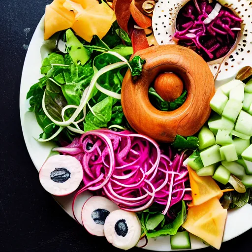 Image similar to food photography of a teeth salad with lots of teeth and a pinch of teeth with a side of teeth