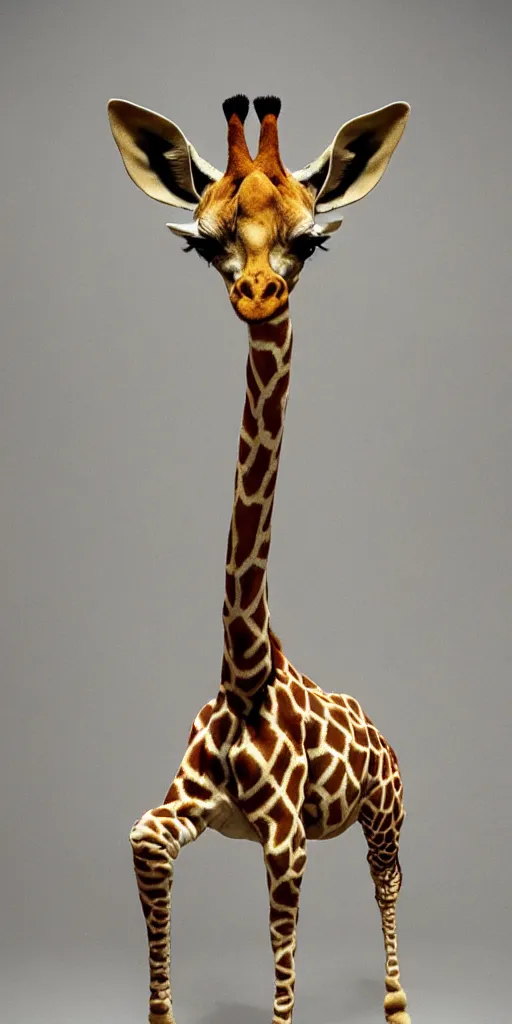 Image similar to giraffe with angel wings on its back, full body shot, wings, by studio ghibli