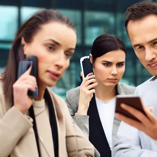 Image similar to futuristic dystopian group of people starring into their phone
