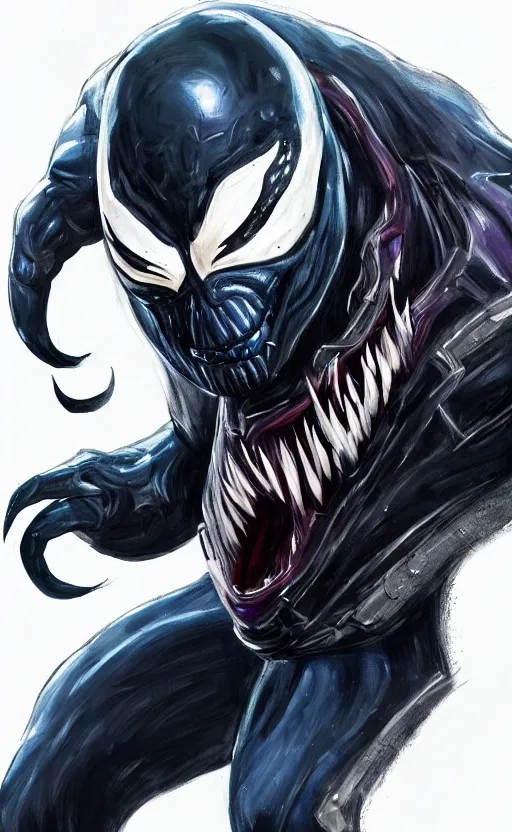 Image similar to full body portrait of venom as thanos, dynamic lighting, cinematic, ultra detailed, trending on art station, stunning visuals, creative, fantasy concept art