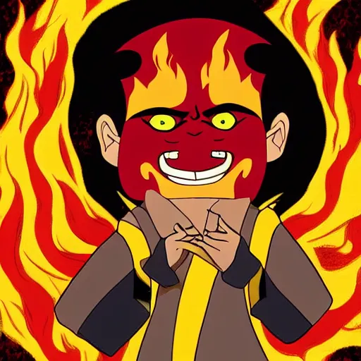 Image similar to a mural of Fire Lord Zuko facepalming in the style of JM Animation