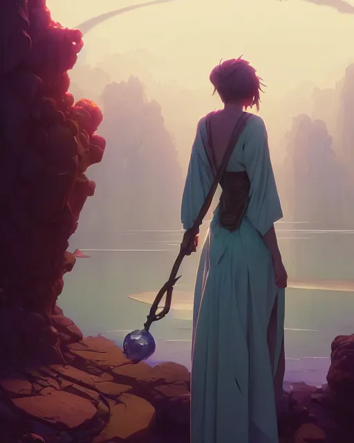 Image similar to highly detailed vfx portrait of a mage casting a water spell, unreal engine, greg rutkowski, loish, rhads, beeple, makoto shinkai and lois van baarle, ilya kuvshinov, rossdraws, tom bagshaw, alphonse mucha, global illumination, detailed and intricate environment