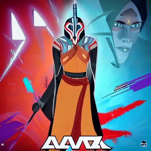 Image similar to ahsoka tano themed rap album cover, album cover