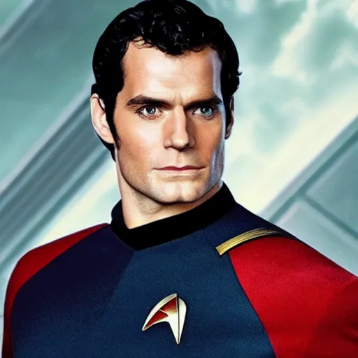 Image similar to a full body photograph of henry cavill as a star fleet captain from star trek next generation, full dress uniform, symmetrical face, extreme realism and detail, 8 k, completely framed, direct lighting, 3 5 mm photo, photorealistic, sharp focus