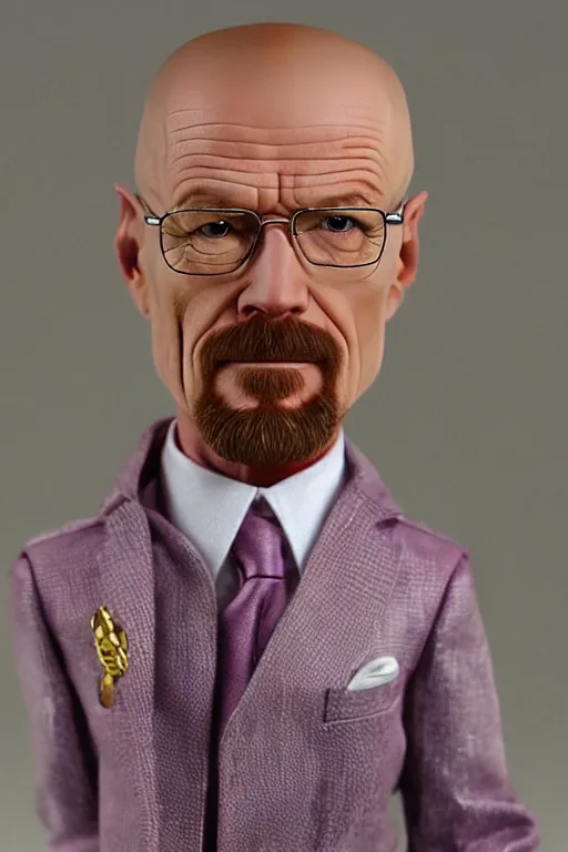 Image similar to walter white barbie doll, photorealistic, highly detailed,