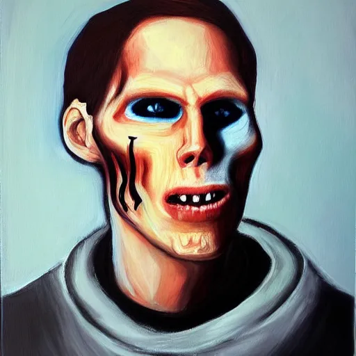 Image similar to haunting scary jerma 9 8 5, jerma super scary evil, highly detailed painting