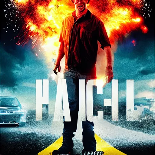 Image similar to Micheal bay movie poster, explosions