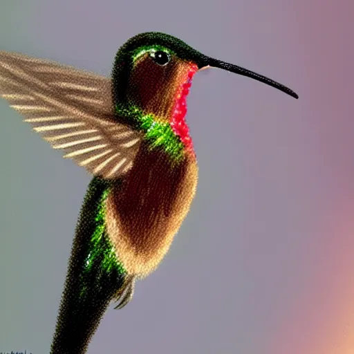 Image similar to painting of a hummingbird, ultra realistic, beautiful