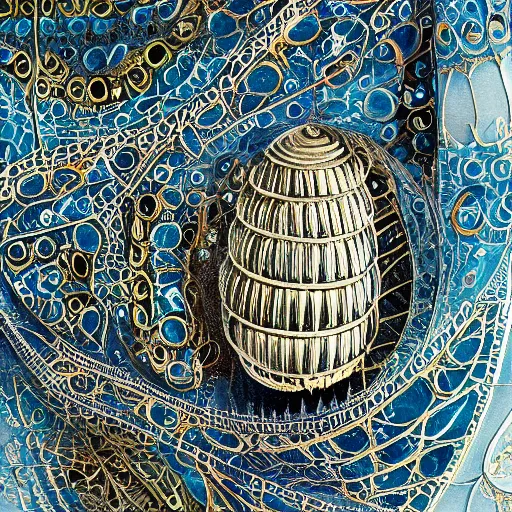 Prompt: detailed painting of a living pod architecture, filigree ornaments, architectural digest