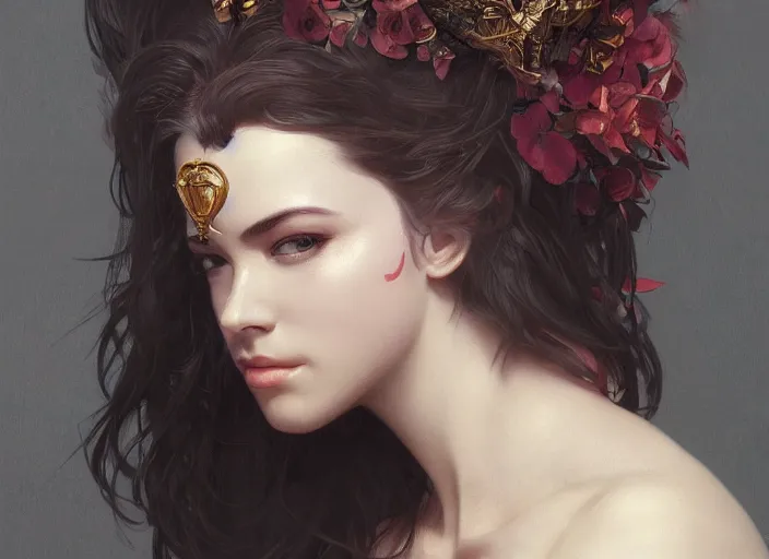 Image similar to masked, perfectly-centered-Portrait of the most beautiful woman on the planet , intricate, highly detailed, artstation, concept art, concept render, octane, redshift, smooth, sharp focus, illustration,award-winning, Unreal Engine 5, 8K, art by artgerm and greg rutkowski and alphonse mucha