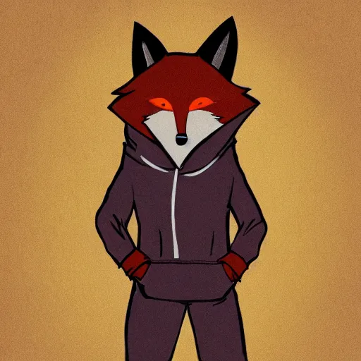 Image similar to fox wearing hoodie and pants, fursona furry art artstation