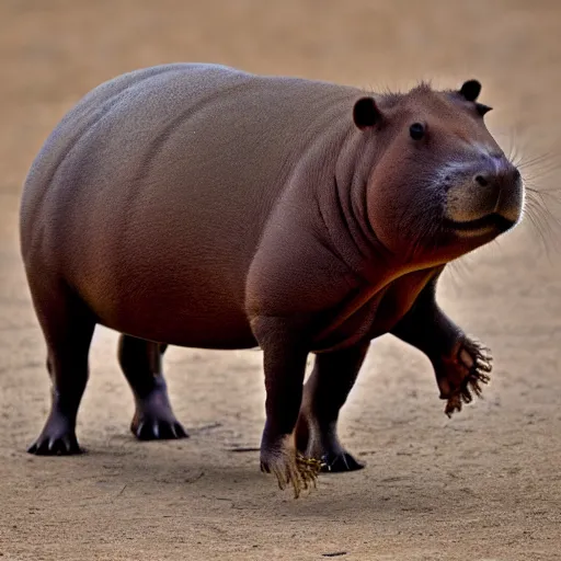 Prompt: hippo capybara hybrid, hd
