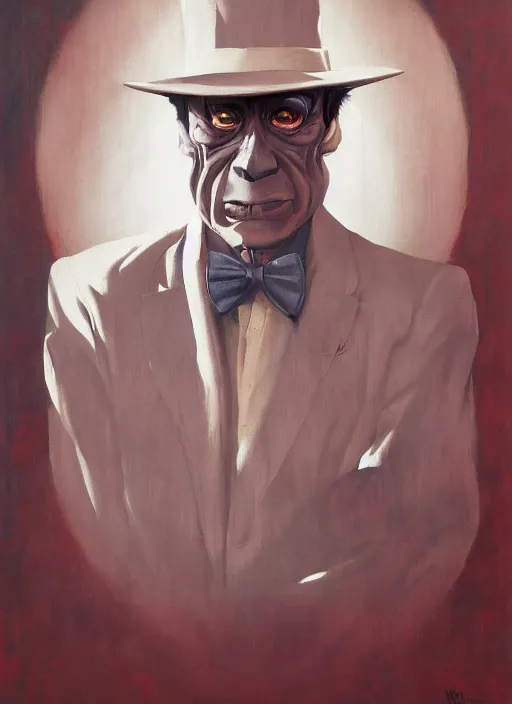 Image similar to portrait of Kolchak, detailed, coherent, painted by Edward Hopper, Wayne Barlowe, James Gilleard, airbrush, art by James Jean