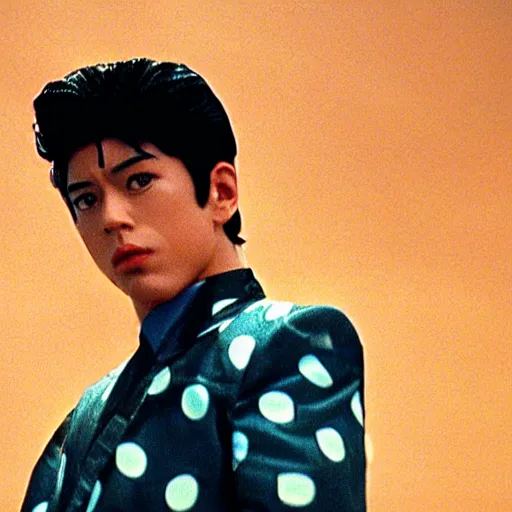 Image similar to a film still of Josuke Higashikata from Jojolion in ''Mulholland Drive''(2001)