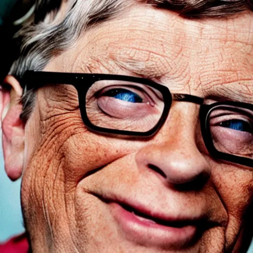 Image similar to UHD candid photo of Bill Gates dressed as Renfield, wearing extremely accurate clown makeup, accurate face, UHD, photorealistic, correct face, photo by Annie Leibowitz