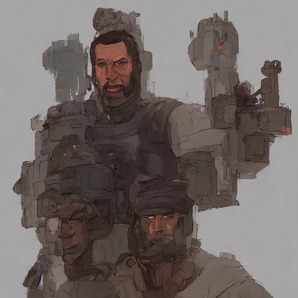 Image similar to portrait of chrurchill in the style of ian mcque, digital painting