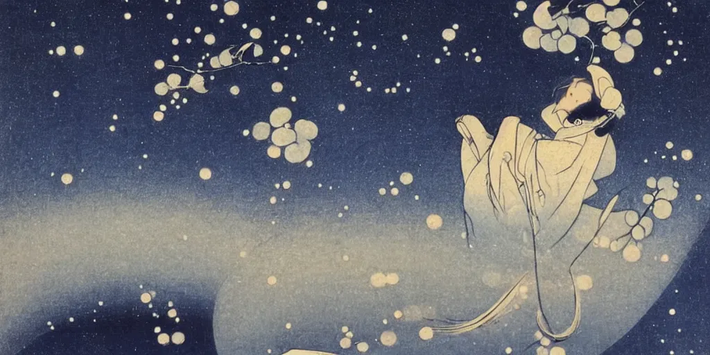 Image similar to constellations by ohara koson, 1 9 1 0