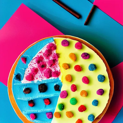 Image similar to minimalist cake colorful