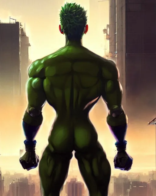 Prompt: gigachad luigi bodybuilder walking away from a atomic blast fighting like one punch man wearing a suit in the fight club city, fantasy character portrait, ultra realistic, anime key visual, full body concept art, intricate details, highly detailed by greg rutkowski, ilya kuvshinov, gaston bussiere, craig mullins, simon bisley